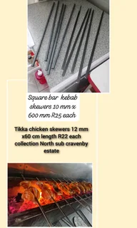 Tikka chicken skewers 60  cm x 12 mm R22 each make ur own Tikka chicken