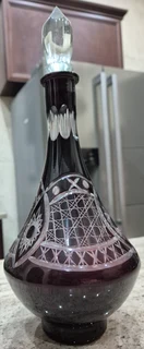 Vintage 1970s Romanian  Crystal Set: 3 Glasses &amp; Decanter {Worth 92  Euros!} EXTREMELY RARE!