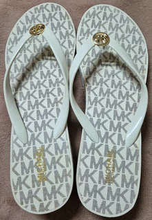 Authentic Michael Kors Signature Logo Platform Flip Flops