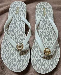 Authentic Michael Kors Signature Logo Platform Flip Flops