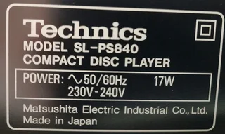 TECHNICS SL-PS840 Reference CD-PLAYER {Ultra RARE!]