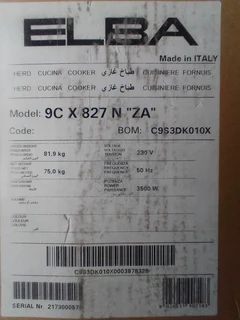 Elba gas\electric stove (New in the box)