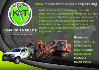 King of Threads - Broken Bolt Removal and Thread Repair Johannesburg and Pretoria