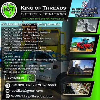 Broken Bolt Removal and Thread Repair Johannesburg
