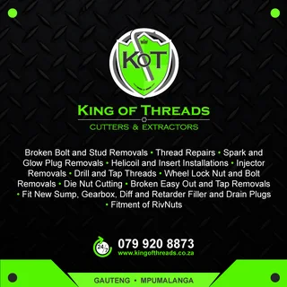 King of Threads  - Bolt Extractors and Thread Cutters