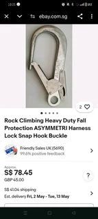 Rock Climbing Heavy Duty Fall Protection Asymmetri Harness Lock Snap Hook Buckle