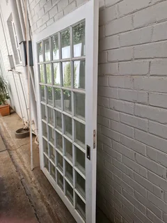 Double cottage pain sliding door (white)