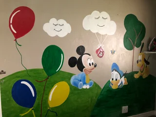 Murals- painted indoors and outdoors