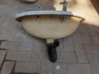 Vaal Drop In Basin includes Taps and drain trap- White