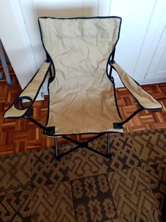 Foldable Camping Chair with Cup Holder – Beige | Campers Collection