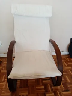 Modern Bentwood Armchair – White Cushion, Very Good Condition
