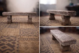 晴 Solid Sleeper Wood Bench (1.4m) – Rustic Handmade Statement Piece