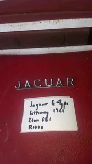 Jaguar e type metal lettering 1961.