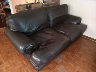 Coricroft 2 seater leather couch brown R5495