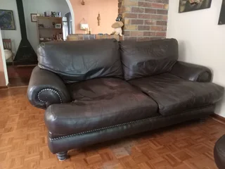 Coricroft 2 seater leather couch brown R5495.00