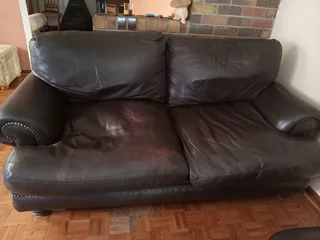 Coricroft 2 seater leather couch brown R5495.00