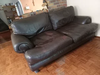 Coricroft 2 seater leather couch brown R5495.00