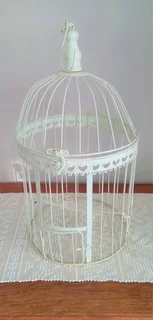 Cream Bird Cage Decor