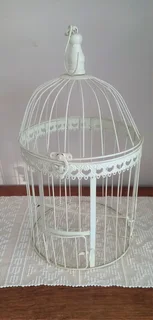Cream Bird Cage Decor