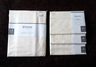 Cream Table Cloth &amp; Napkins from @home