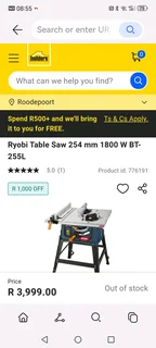 Ryobi 254mm table saw