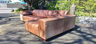 Stylish CORICRAFT Genuine Leather L Shape Couch RightHF Phantom Slope Zambezi Walnut Brown