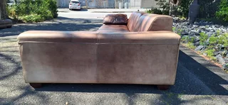 Stylish CORICRAFT Genuine Leather L Shape Couch RightHF Phantom Slope Zambezi Walnut Brown