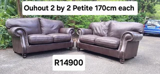 Lovely Ouhout Meubels Marlborough Petite Genuine Leather Lounge Suite 2 by 2 seater Couches