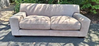 215cm CORICRAFT KARIBA Large 2 Soft Seater Leather Couch Sand Brown