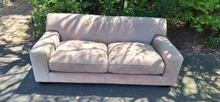 215cm CORICRAFT KARIBA Large 2 Soft Seater Leather Couch Sand Brown
