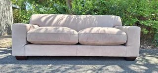 215cm CORICRAFT KARIBA Large 2 Soft Seater Leather Couch Sand Brown