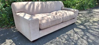 215cm CORICRAFT KARIBA Large 2 Soft Seater Leather Couch Sand Brown