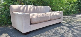 215cm CORICRAFT KARIBA Large 2 Soft Seater Leather Couch Sand Brown