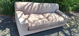 215cm CORICRAFT KARIBA Large 2 Soft Seater Leather Couch Sand Brown