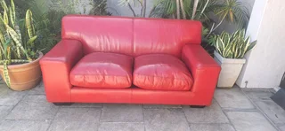 CORICRAFT 2 seater Leather Couch Kariba in Oxblood merlot Red Colour Genuine Leather 180cm