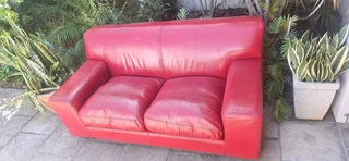 CORICRAFT 2 seater Leather Couch Kariba in Oxblood merlot Red Colour Genuine Leather 180cm