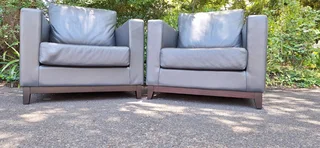 KLOOFTIQUE Inspired 1 Seater Armchairs Full Leather Graphite Grey colour 4k each