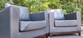 KLOOFTIQUE Inspired 1 Seater Armchairs Full Leather Graphite Grey colour 4k each