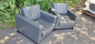KLOOFTIQUE Inspired 1 Seater Armchairs Full Leather Graphite Grey colour 4k each