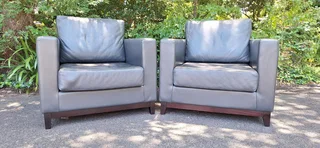 KLOOFTIQUE Inspired 1 Seater Armchairs Full Leather Graphite Grey colour 4k each