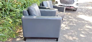 KLOOFTIQUE Inspired 1 Seater Armchairs Full Leather Graphite Grey colour 4k each