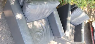 KLOOFTIQUE Inspired 1 Seater Armchairs Full Leather Graphite Grey colour 4k each