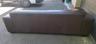 260cm CORICRAFT TEDDY Leather Couch 3 Seater Milano Dark Brown color