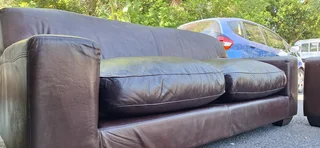 Solid CORICRAFT KARIBA Leather Couches 2 by 2 Genuine Leather Lounge Suite Milano Dark Brown 215cm