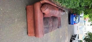235cm 3 Seater Van den Bergh 100% Kudu Leather Couch Sabi No studs Earthy Brown Colour