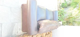 Lovely Scroll Arms 3 seater Full leather Colonial Couch 235cm Oxblood Brown colour