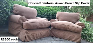 120cm Coricraft Slip Cover Santorini Range Two Big Single Seater Armchairs Couches R3600ea Aswan Bro