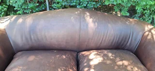 Gorgeous Old Skool Coricraft Colonial KUDU Leather Couch 3 Seater Zambezi Tan Brown Leather Sofa
