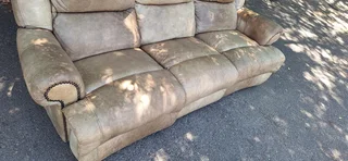 CORICRAFT Etosha Genuine Leather Recliner Couch Three Pullup Sofa Lazyboy 230cm