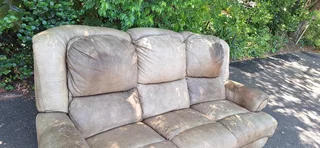 CORICRAFT Etosha Genuine Leather Recliner Couch Three Pullup Sofa Lazyboy 230cm